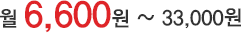 월 6,600원~33,000원